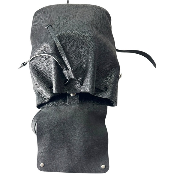 Treasure & Bond Luca Grainy Leather Black Leather Backpack - Picture 3 of 11